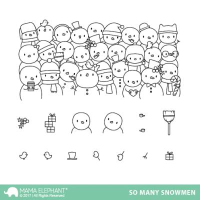 Mama Elephant Clear Stamps - So many Snowmen